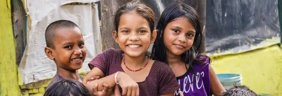 Group of children smiling